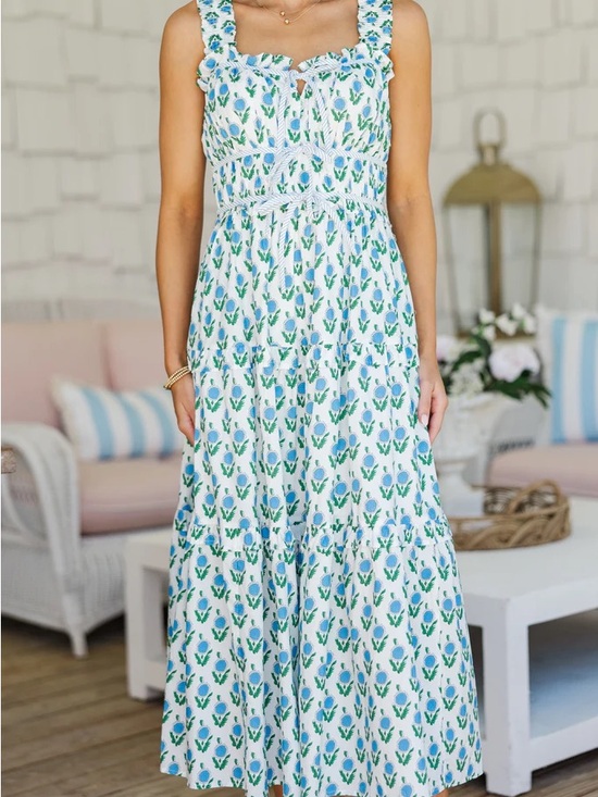entro Dresses & Skirts - Entro The Chance Off White Floral Midi Dress Size Small